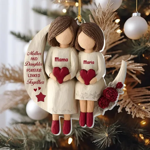Miniatura 9 de Abuela y Nieto Moon Loves - Adornos Acrílicos Personalizados de 1 Capa - Te Amo Hasta la Luna y de Vuelta - Adorno Adornos Navideños 2025