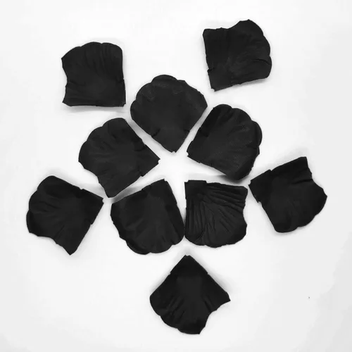 Miniatura 4 de JHFGJGH 500 Piezas Pétalos de Rosa Negros Exquisitos, Pétalos de Rosa de Seda de Imitación, Pétalos de Flores Artificiales para Noches Románticas