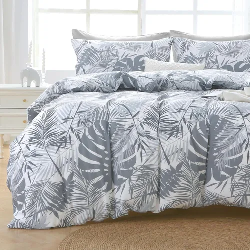 Miniatura 41 de MUXHOMO Juego de edredón tamaño individual XL, elegante juego de cama con estampado floral en una bolsa, 5 piezas, ultra suave y transpirable