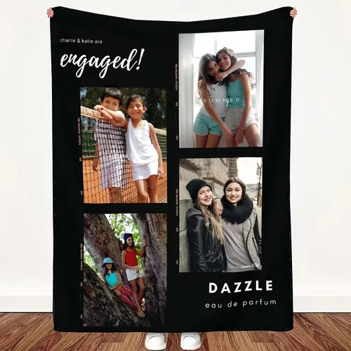 Miniatura 11 de Manta personalizada con foto y texto personalizado, manta para papá con imágenes de regalo para bebés, amigos, amantes y mascotas, manta 1-2 Foto