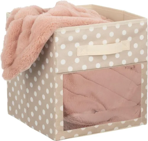 Miniatura 7 de mDesign Caja organizadora de tela para guardería/sala de juegos, organizador de armario, asa frontal/ventana para estanterías de muebles de cubo