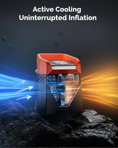 Miniatura 5 de ETENWOLF Zephyr S5 Inflador de Neumáticos de Servicio Pesado Compresor de Aire Portátil, 160PSI y 15600mAh Bomba de Aire Inalámbrica con Luz LED