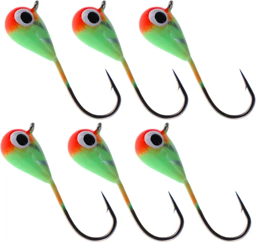Miniatura 21 de Reaction Tackle Plantillas de pesca en hielo de tungsteno - Plantilla súper sensible en forma de lágrima para panfish, crappie, lucioperca, perca