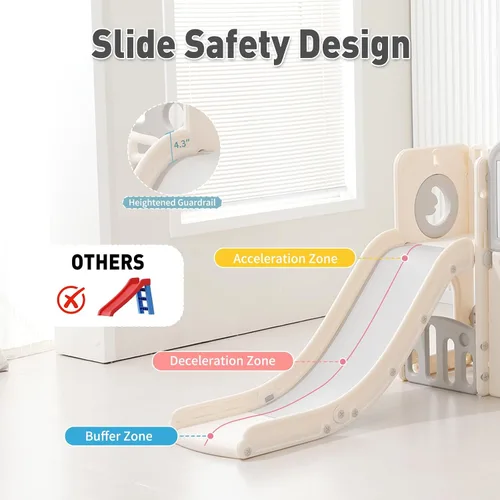 Miniatura 3 de Juego 11 en 1 para niños pequeños con telescopio, parque infantil interior para niños, parque infantil interior con tobogán, escalador, aro
