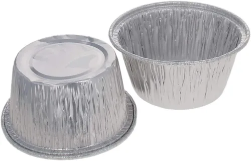 Miniatura 2 de Othmro Recipientes de alimentos de papel de aluminio de 3.2 x 1.5 pulgadas (DiaxH), bandejas desechables para llevar, 100 sartenes redondas de papel
