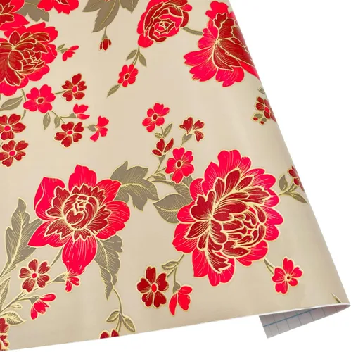 Miniatura 10 de LovingWay Revestimiento de estante floral de peonía vintage de 17.7 x 177 pulgadas, fácil de instalar, forro de cajón de almacenamiento, papel