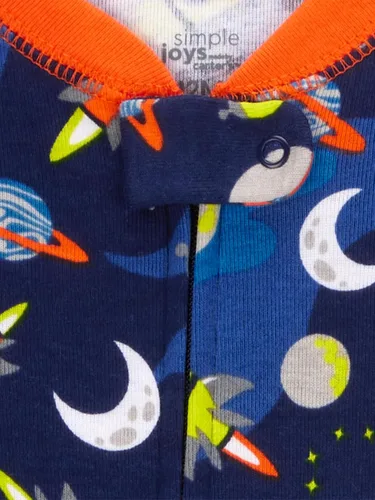 Miniatura 36 de Simple Joys by Carter's Pijama de algodón sin pies de ajuste cómodo para niños (3 unidades)