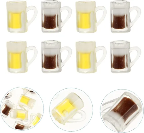 Miniatura 9 de Toddmomy 150 tazas de cerveza de resina en miniatura, modelos de cerveza de casa de muñecas, suministros de manualidades para exhibición de muñecas