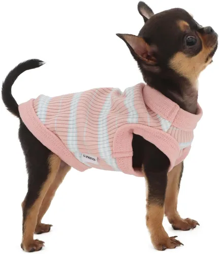 Miniatura 13 de LOPHIPETS Camiseta Chaleco 100% Algodón Acanalado para Perros Pequeños Teacup Chihuahua Yorkie Ropa de Cachorro Camiseta sin Mangas-Rosa/XS