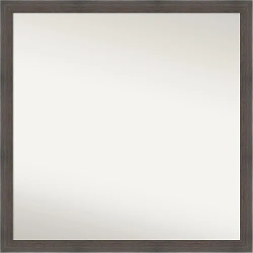 Miniatura 497 de Amanti Art Espejo de pared personalizado no biselado (24 x 27 pulgadas), marco estrecho de nogal chipre - varios tamaños personalizados - Espejo