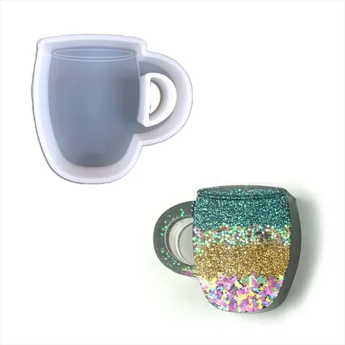 Miniatura 3 de Forma de tarro de vidrio transparente Freshie molde de silicona para hacer jabón Aroma Beads Car Freshie, colgante, vela, resina