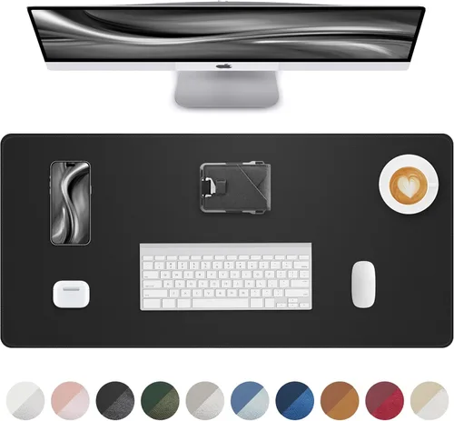 Miniatura 27 de Tapete protector para escritorio y mouse, antideslizante, de piel sintética, tapete impermeable de escritura para laptop, para oficina y hogar