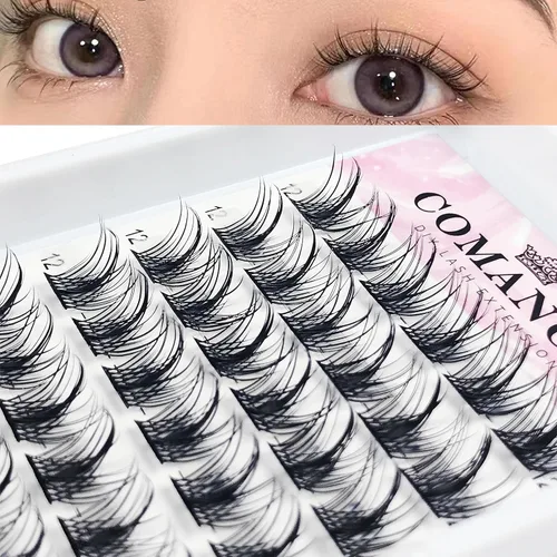 Miniatura 10 de Extensiones de pestañas en racimo de pestañas DIY Curl C/D Comango Mega Volumen, Pestañas Individuales Extensiones de Pestañas Extensiones