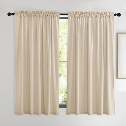 Miniatura 138 de NICETOWN Cortinas opacas de terciopelo extralargas negras de 120 pulgadas de largo para telón de fondo, cortinas de terciopelo con aislamiento Serie