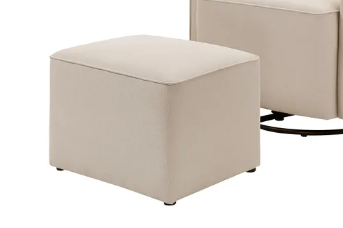 Miniatura 7 de Silla giratoria tapizada DaVinci Olive; incluye un otomano, Crema