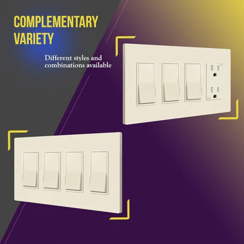 Miniatura 5 de ENERLITES Placas de pared decorativas sin tornillos, cubiertas de salida seguras para niños, tamaño 4 posiciones, 4.68 pulgadas de alto x 8.30