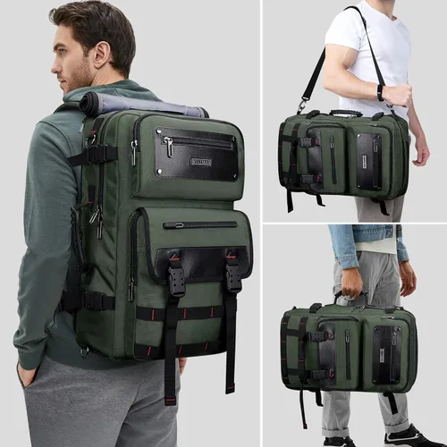 Miniatura 2 de Mochila de viaje para hombres WITZMAN con bolsa de lona, apta para portátil de 17 pulgadas, aprobada por aerolíneas (B685 Verde Ejército)