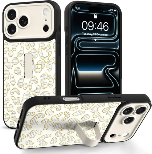Miniatura 37 de Funda compatible con iPhone 17 Pro Max con correa de mano para los dedos, funda de teléfono con estampado de leopardo y guepardo para mujeres