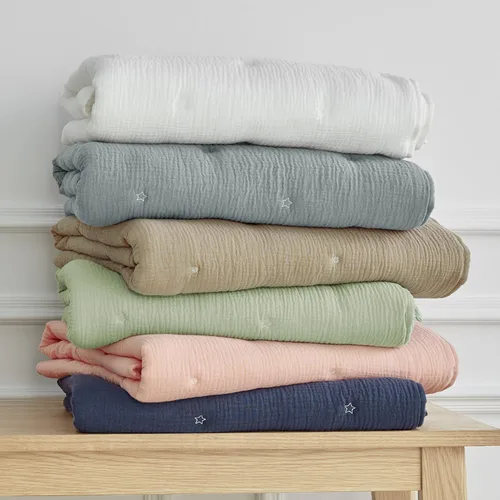 Miniatura 5 de Levtex Baby - Juego de cama de muselina en nube para cuna - Juego para habitación infantil - Estrellas beige y cacao - Muselina texturizada gris
