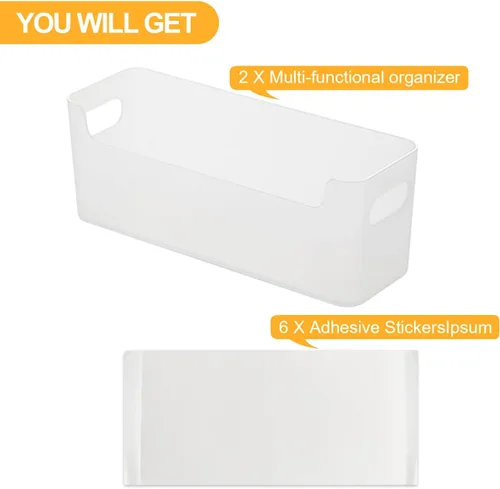 Miniatura 2 de Paquete de 2 organizadores de almacenamiento de gabinete, organizador adhesivo para puerta de gabinete, sin perforaciones, contenedores
