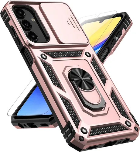 Miniatura 12 de Funda para Samsung Galaxy A15 5G con cubierta deslizante para cámara, protector de pantalla HD [grado militar de 16 pies probada en caídas], soporte