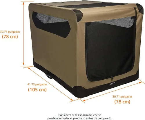 Miniatura 2 de Amazon Basics Jaula suave plegable portátil para perros, puerta doble, perrera de viaje plegable, fácil de instalar, resistente, segura, XL 42 x 31