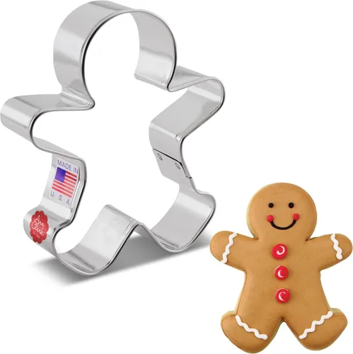 Miniatura 10 de Happy Gingerbread Man - Cortador de galletas, 3" por Ann Clark Cookie Cutters