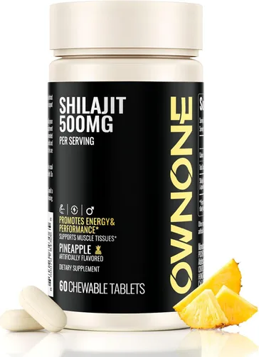 Shilajit para hombres, 500 mg de fuerza extra, máxima potencia, auténtico shilajit del Himalaya, apoyo inmunológico, energía y cognición, 60 mesas