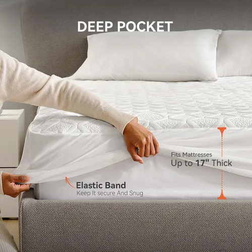 Miniatura 7 de Protector de colchón térmico tamaño King, calentador de cama eléctrico de doble control, 6 ajustes de calor personalizados, temporizador de apagado