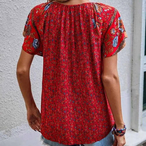 Miniatura 4 de Blouses for Women Dressy Casual 2023 Spring Going Out Bohemian Tshirts Vintage Tees Preppy Clothes Women Tops