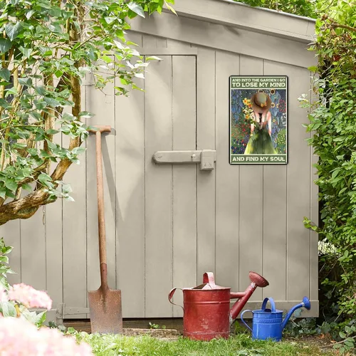 Miniatura 3 de Señal metálica divertida de jardinería - Regalo de jardín para mujer para decoración de patio, jardín trasero, patio y porche, 03