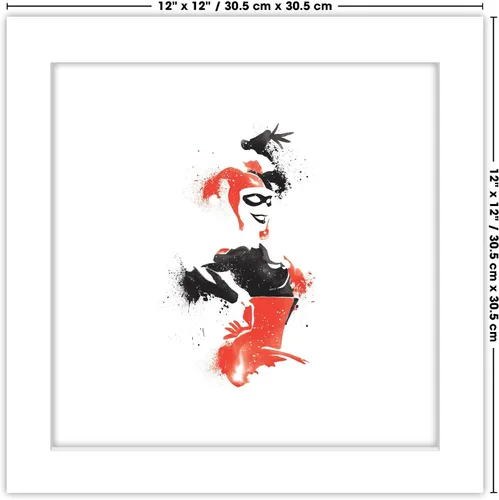 Miniatura 6 de Trends International Gallery Pops DC Comics Harley Quinn - Arte de pared clásico de Harley, versión enmarcada blanca, 12 x 12 pulgadas Versión