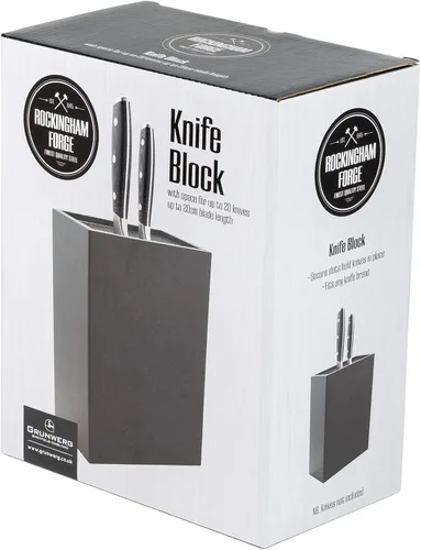 Miniatura 3 de Rockingham Forge Soporte universal vertical para 20 cuchillos de hasta 7.9 in de largo, color negro mate
