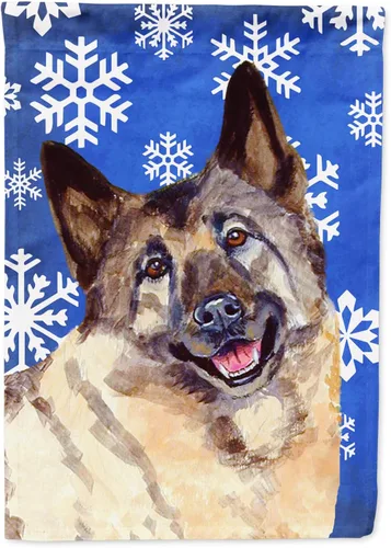 Miniatura 107 de Caroline's Treasures SC9374GF Bulldog English Snow flakes Holiday Garden Flag Buzón Bandera decorativa para patio exterior, patio, obras de arte