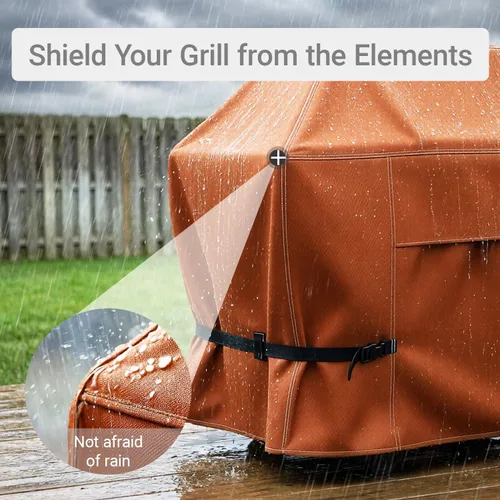 Miniatura 3 de NettyPro Cubierta de parrilla para parrilla al aire libre de 60 pulgadas, impermeable, resistente, cubierta de barbacoa de gas para exterior Weber