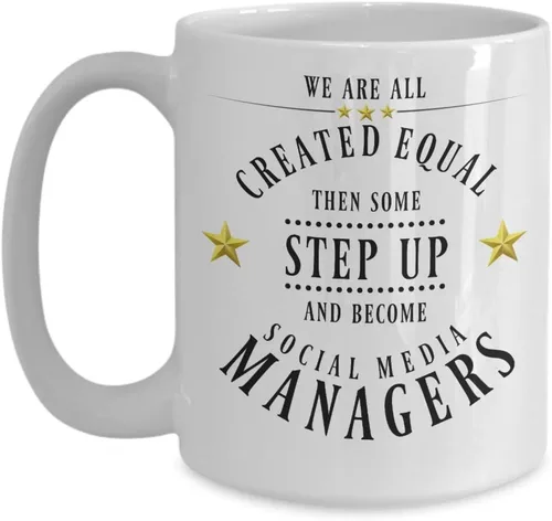 Miniatura 3 de Social Media Management Regalos Divertido Regalo para Gerente de Medios Sociales Creado Igual Regalo de Apreciación para Hombres Tazas de Café Taza