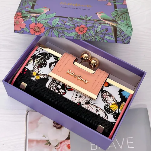 Miniatura 2 de Cartera de cuero para mujer de gran capacidad, cartera larga de gran capacidad, con ranuras para 10 tarjetas y clips, y billetera cero con hebilla