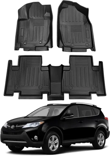 Vanseno Alfombrillas para Toyota Rav4 2007-2013 para todo tipo de clima, tapete de elastómero termoplástico, impermeable, antideslizante, para