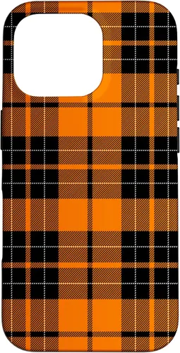 Miniatura 19 de Otoño cuadros naranja y negro patrón patrón caso para iPhone 17
