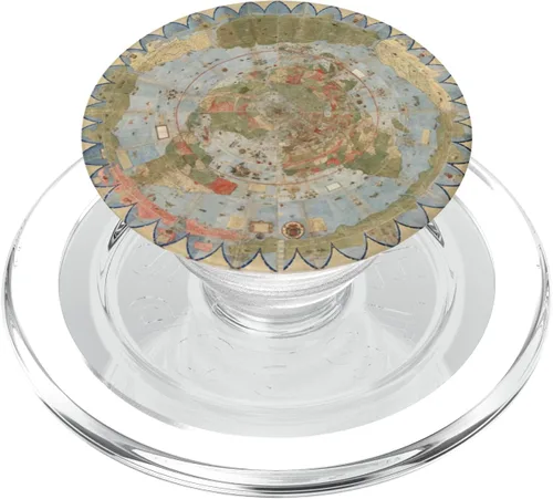 Miniatura 7 de Urbano Monte Flat Earth Map Mapa de Mundi Atlas Cartografía PopSockets PopGrip intercambiables
