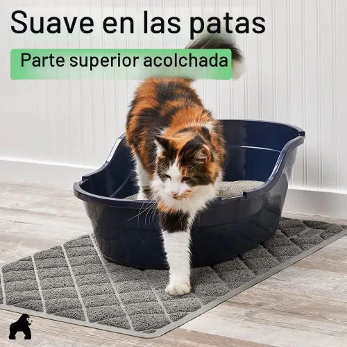 Miniatura 8 de GORILLA GRIP Tapete para caja de arena para gatos, resistente al agua, respaldo texturizado, fácil de limpiar, menos residuos y suelos limpios, 24 x