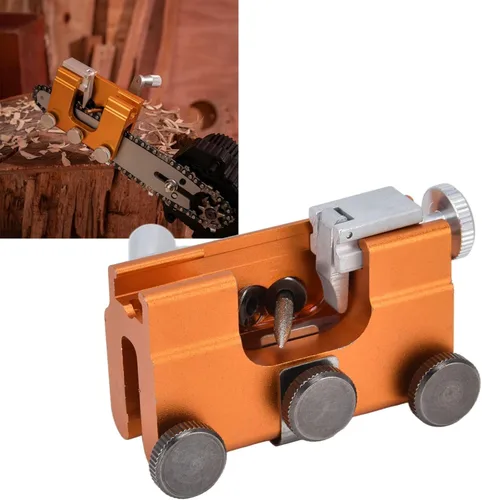 Miniatura 4 de Plantilla de afilado de motosierra, sacapuntas de cadena de manivela portátil, afilado rápido para todo tipo de motosierras y sierras eléctricas