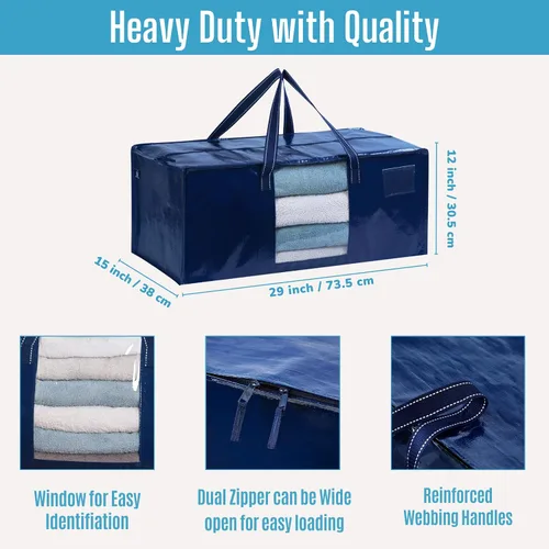 Miniatura 3 de VENO Paquete de 6 bolsas de mudanza resistentes, bolsas de embalaje con ventana transparente, alternativa a las cajas de mudanza, contenedores