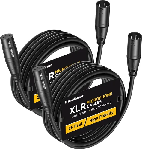 Miniatura 8 de InnoGear XLR - Cables de micrófono, 3 pies, paquete de 2 cables de cobre sin oxígeno macho a hembra de 3 pines, cable de micrófono XLR equilibrado