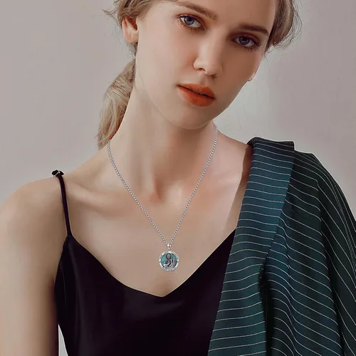 Miniatura 456 de Collar con colgante de plata de ley 925 con medalla de San Patrón, joyería religiosa para hombres y mujeres, con cadena de acero inoxidable 316L