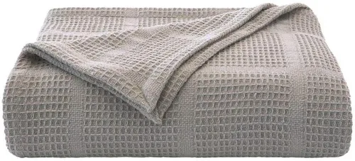 Miniatura 8 de Kenneth Cole - Manta tamaño King, manta de algodón 100% texturizado de rejilla de gofre para cama o sofá, ligera y transpirable para comodidad Negro
