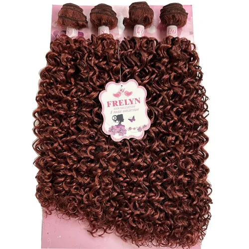 Miniatura 10 de FRELYN Rizado pelo rizado paquetes de armadura de pelo sintético paquetes 18 18 20 20 pulgadas 4 piezas/paquete color negro tejido rápido coser