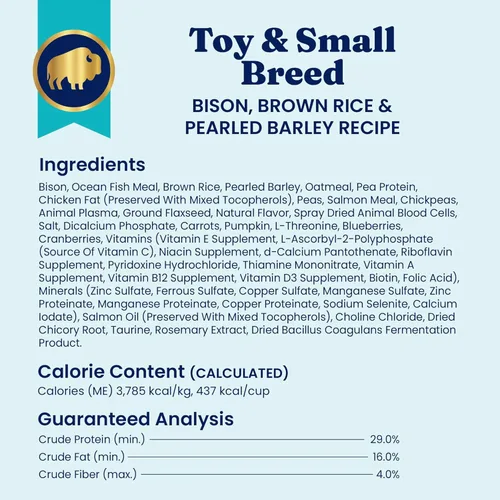 Miniatura 9 de Solid Gold Toy & Small Breed Dog Food Dry Small Bites - Alimento para perros de grano entero de bisonte - Croquetas saludables para perros con alta