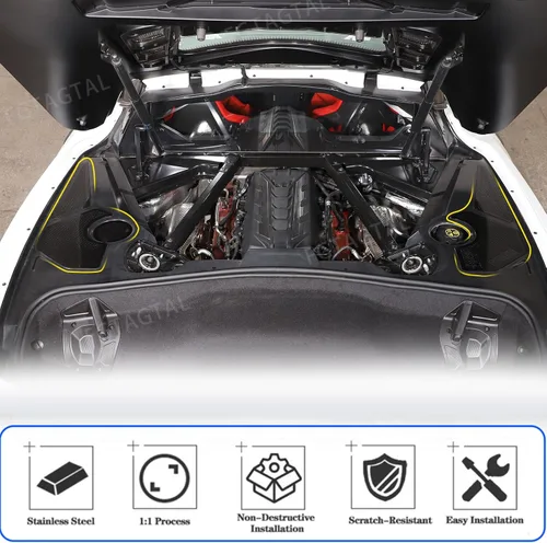 Miniatura 5 de Cubierta del panel lateral del motor compatible con Chevrolet Corvette C8 2020-2026, cubiertas traseras del motor, accesorios de decoración