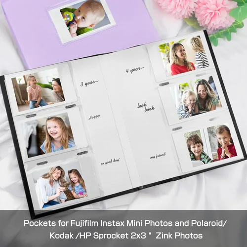 Miniatura 2 de Álbum de fotos de 180 bolsillos para cámara Fujifilm Instax Mini, álbum de fotos con espacio de escritura para Polaroid, cubierta de cuero, foto
